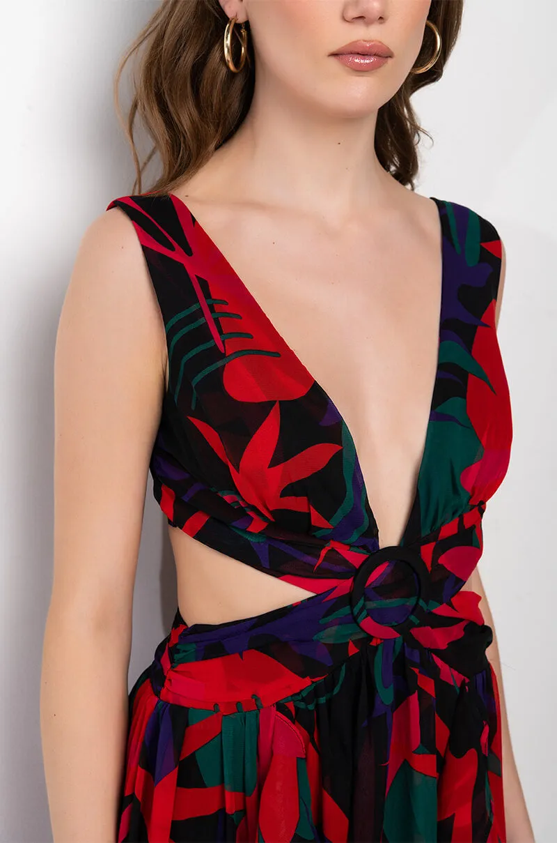 ADORE HALTER TOP PRINTED MAKI DRESS