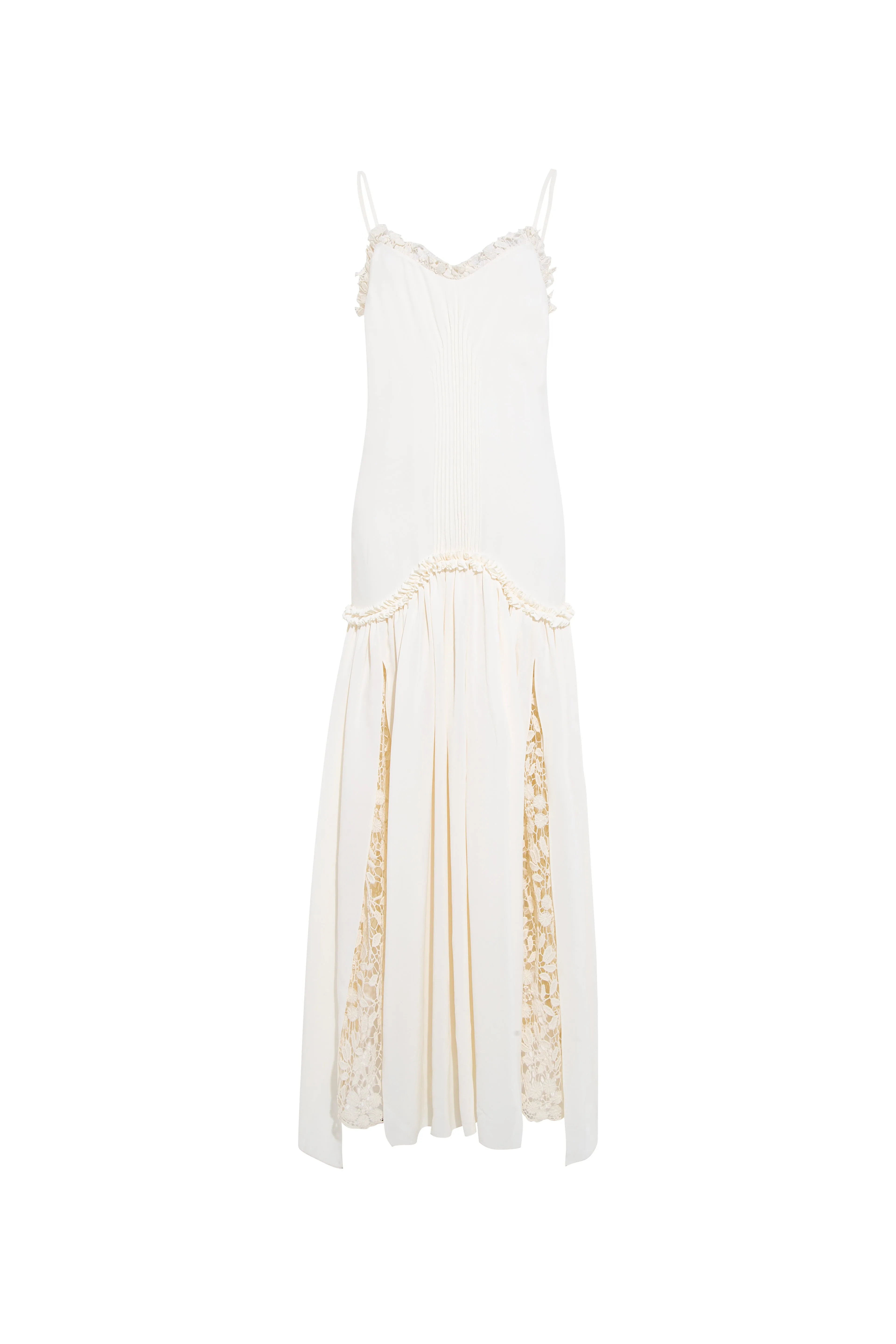 ALEXIS - Lace and slit detailed maxi dress