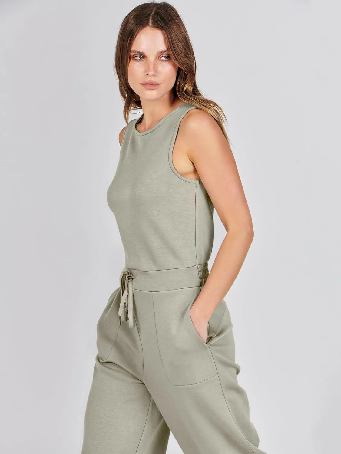 ANRABESS Womens Jumpsuits 2025 Summer Casual Dressy Romper Sleeveless Wide Leg Long Pants One Piece Outfits Vacation Clothes