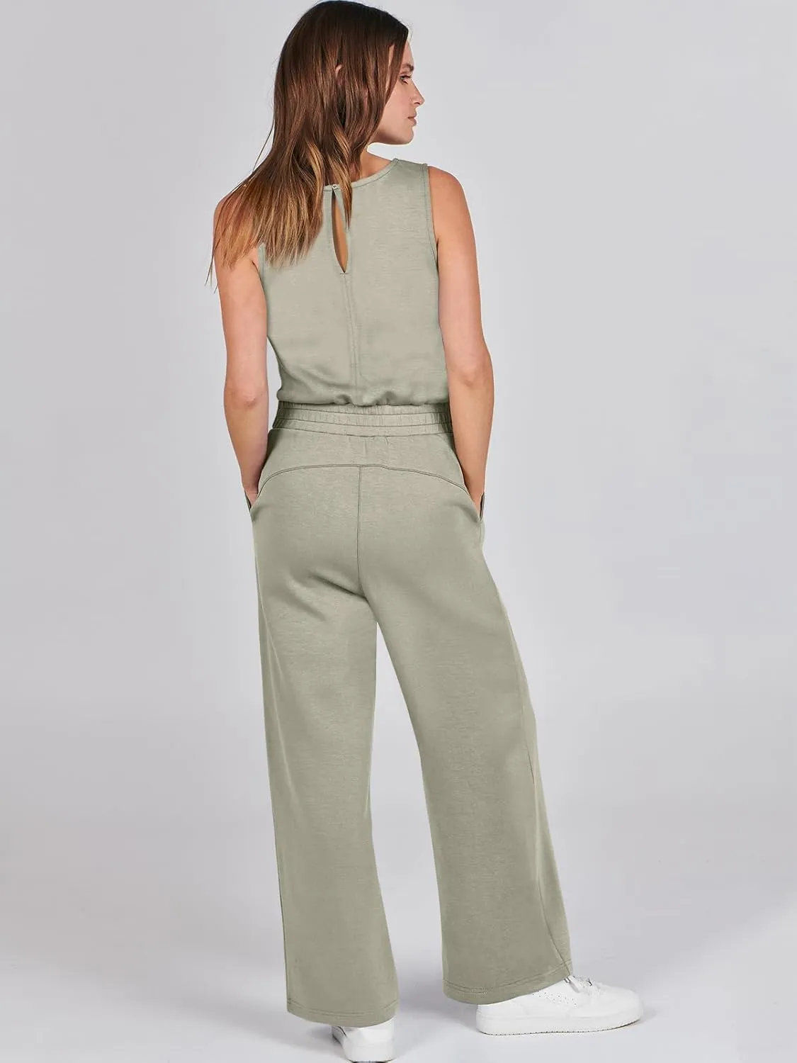 ANRABESS Womens Jumpsuits 2025 Summer Casual Dressy Romper Sleeveless Wide Leg Long Pants One Piece Outfits Vacation Clothes