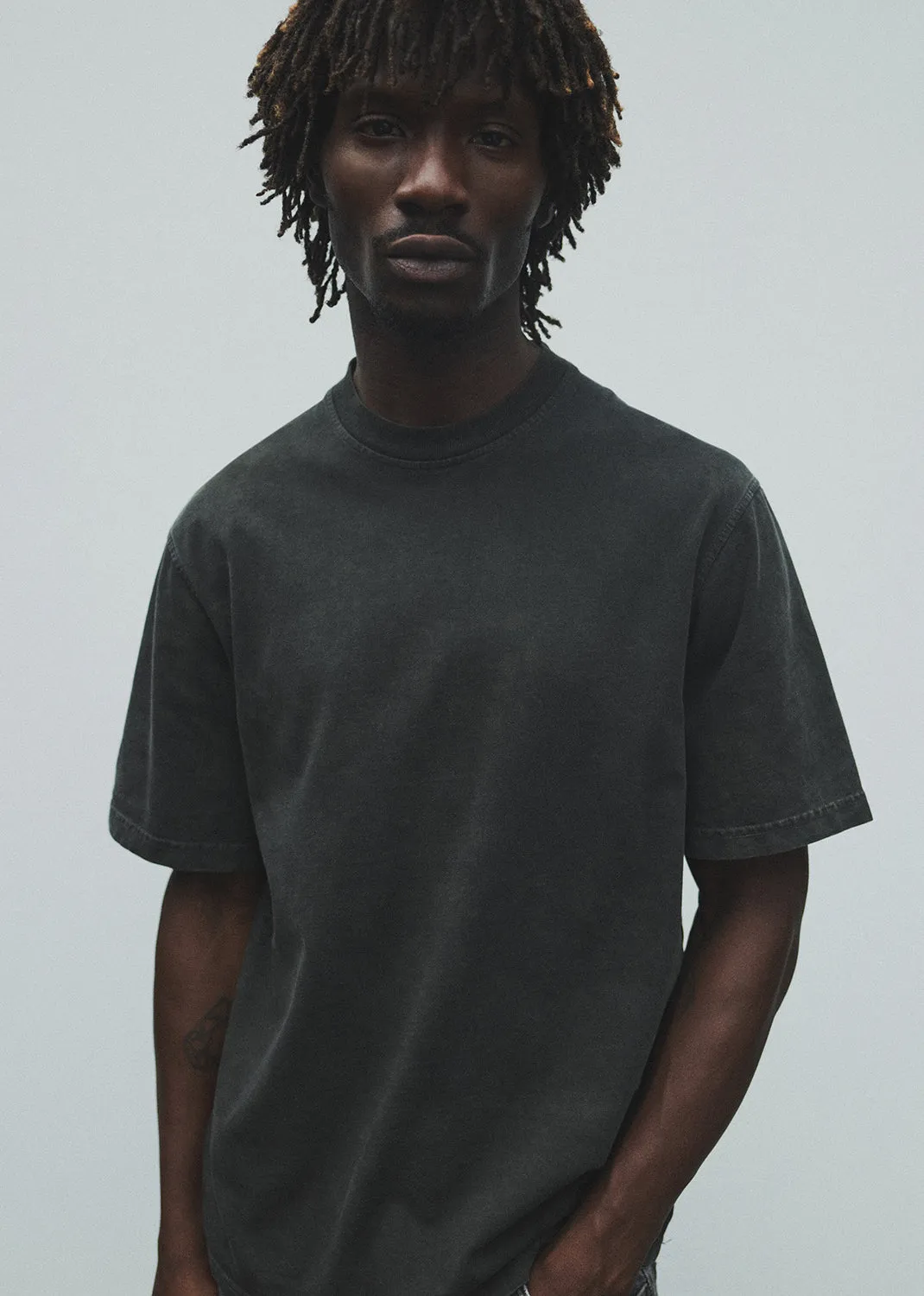Asha Mock Neck Tee in Black