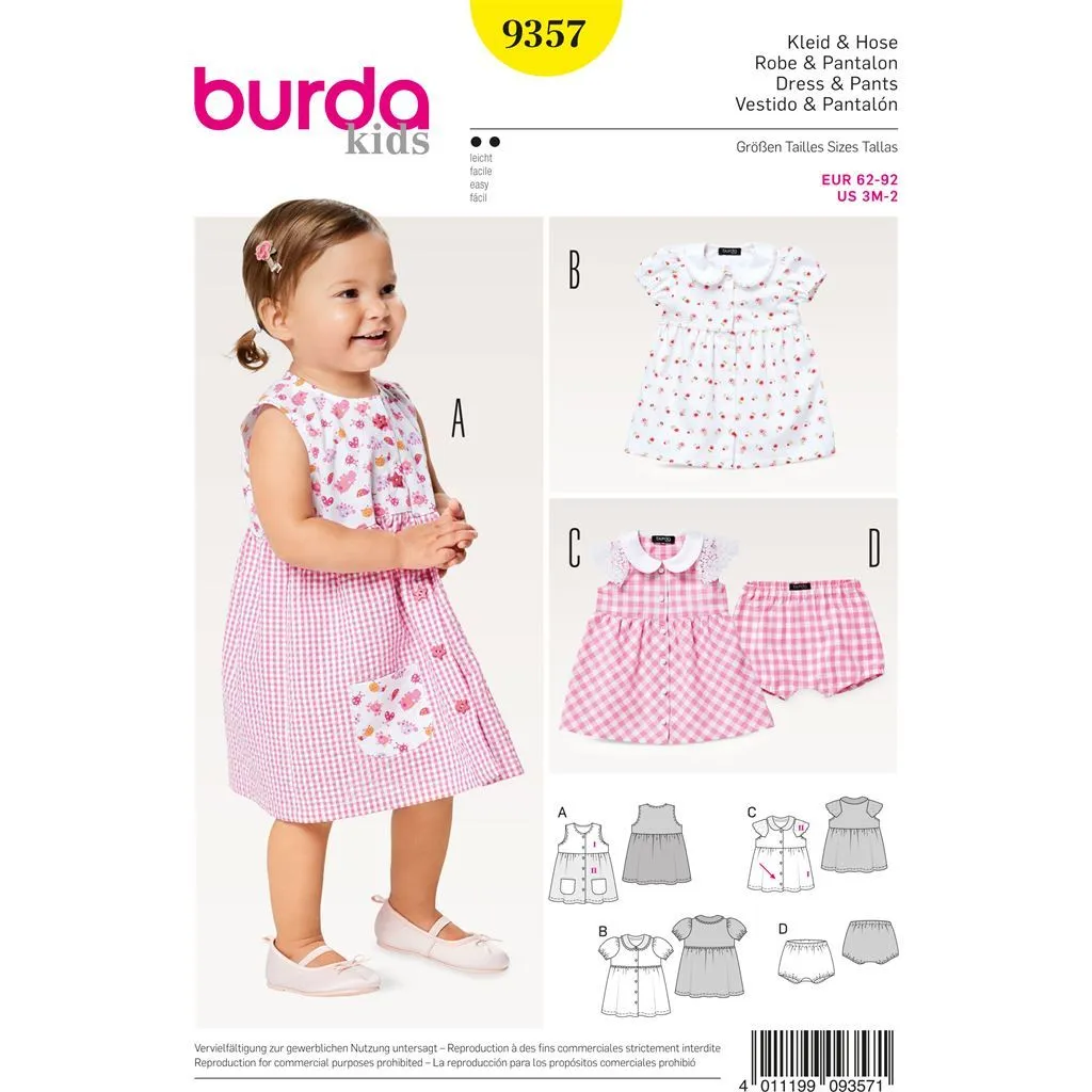 Burda Style Pattern B9357 Baby Collar Dress and Panties