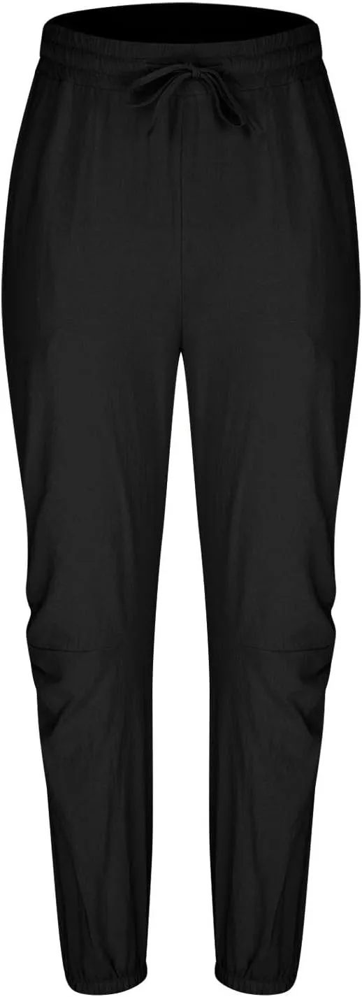 Cambkatl Men's Loose Summer Linen Harem Pants Lightweight Drawstring Casual Elastic Waist Beach Yoga Trousers with Pockets