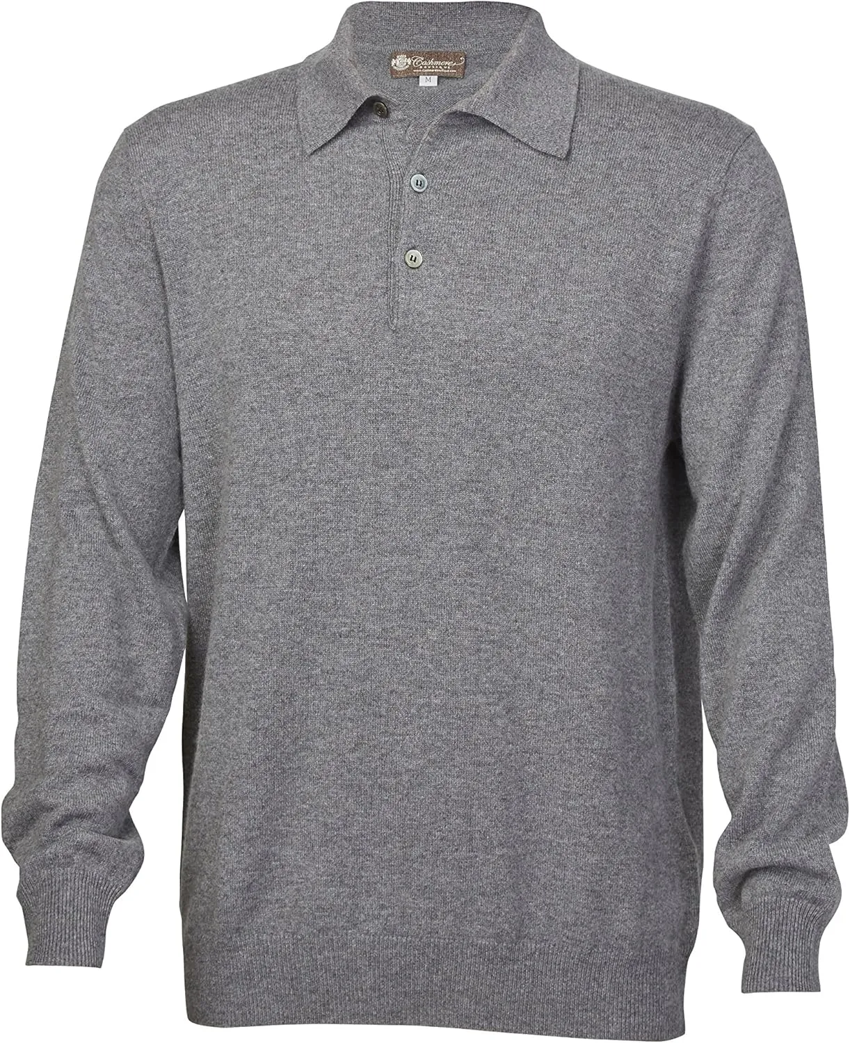 Cashmere Boutique 100% Pure Cashmere Polo Pullover Sweater for Men  Polo Neck, Long Sleeve, Lightweight, Soft & Warm Sweater