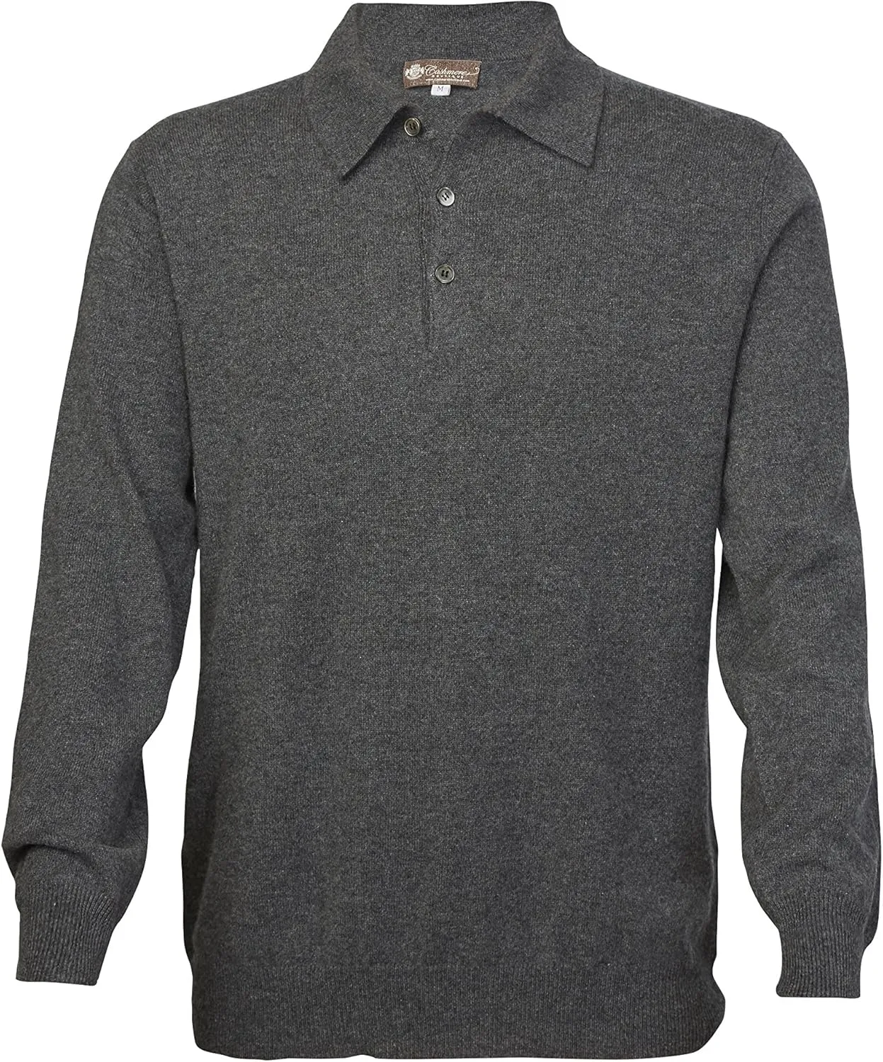 Cashmere Boutique 100% Pure Cashmere Polo Pullover Sweater for Men  Polo Neck, Long Sleeve, Lightweight, Soft & Warm Sweater