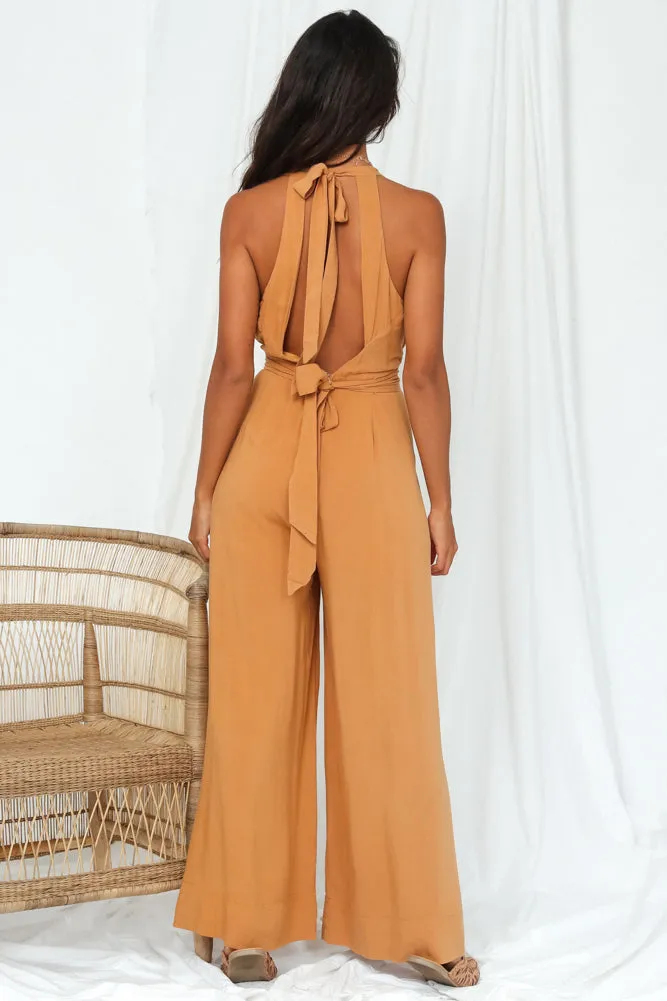 Confidence Jumpsuit Tan