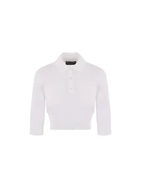 Cropped Polo Shirt - Knit