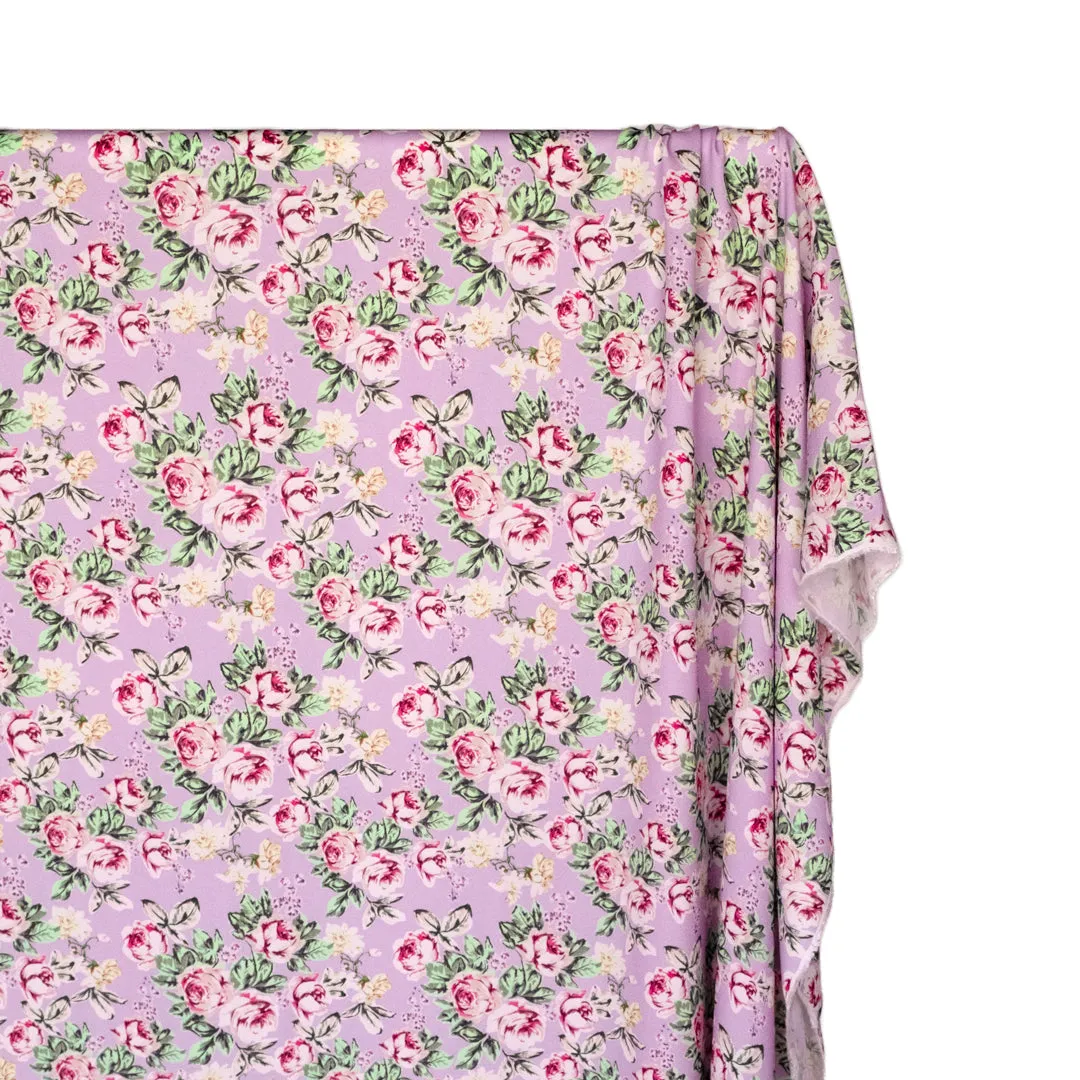 Deadstock Prairie Rose Midweight Viscose Crepe - Lilac/Blush/Multi