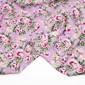 Deadstock Prairie Rose Midweight Viscose Crepe - Lilac/Blush/Multi