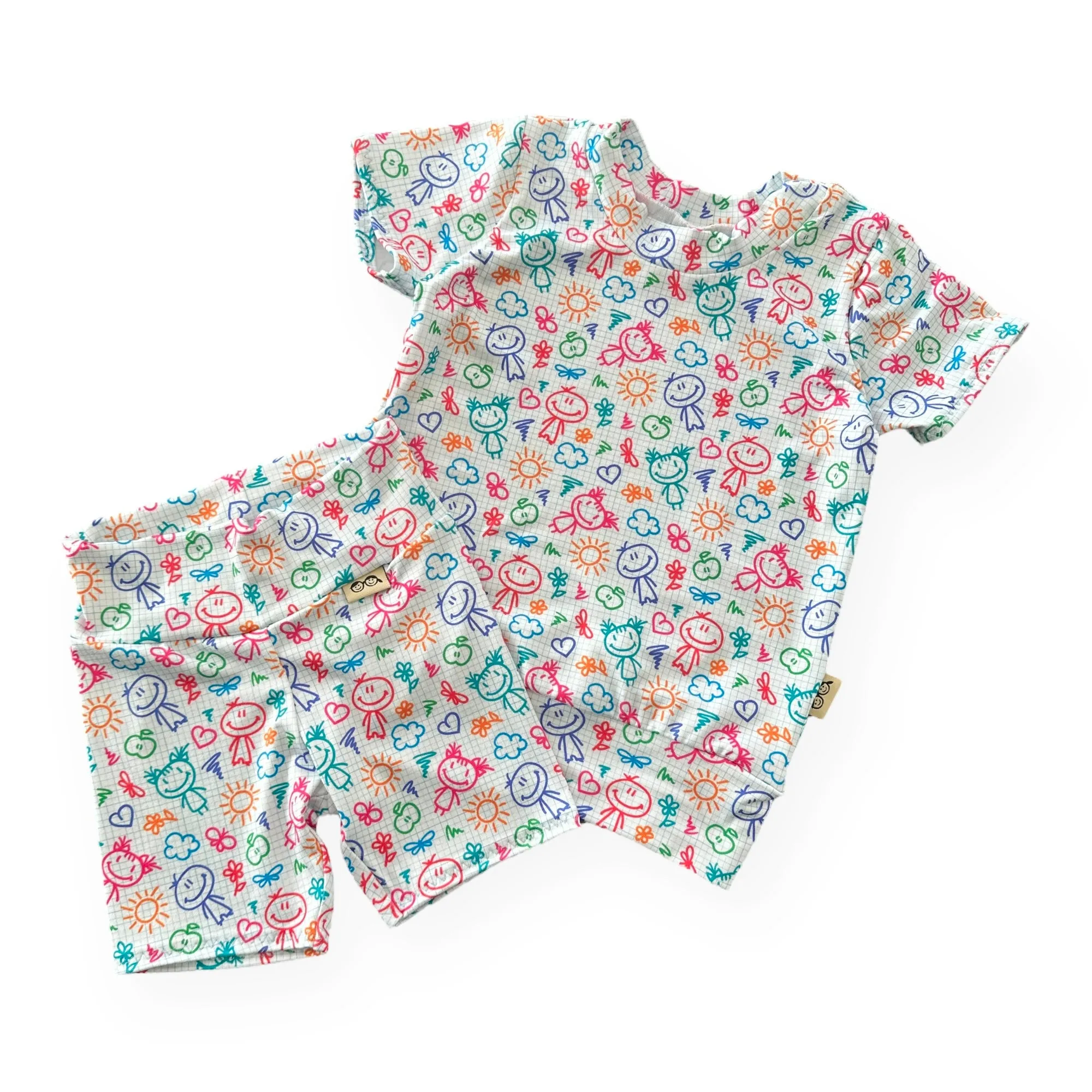 Doodles Biker Shorts Lounge Set