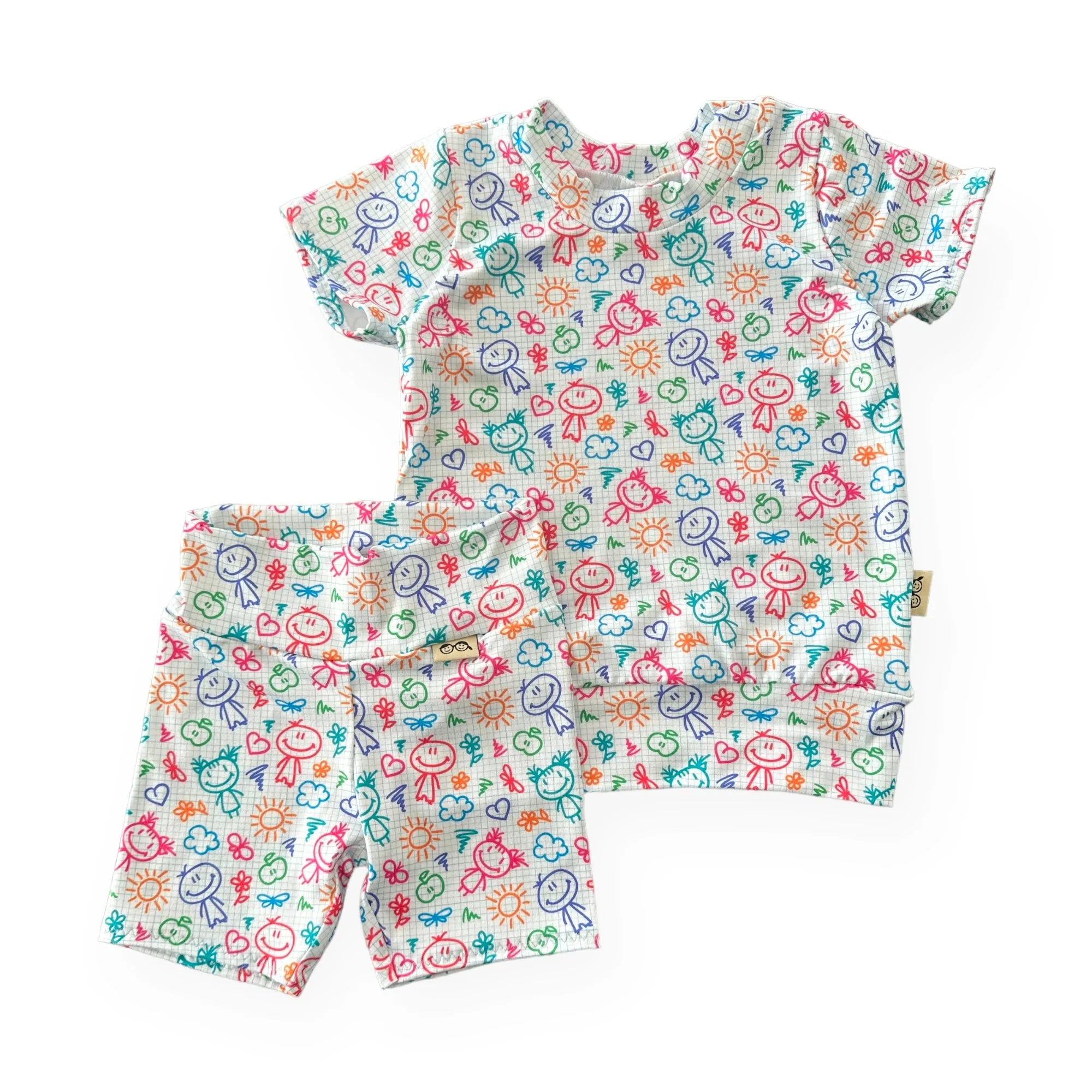 Doodles Biker Shorts Lounge Set