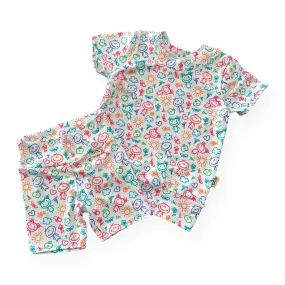 Doodles Biker Shorts Lounge Set