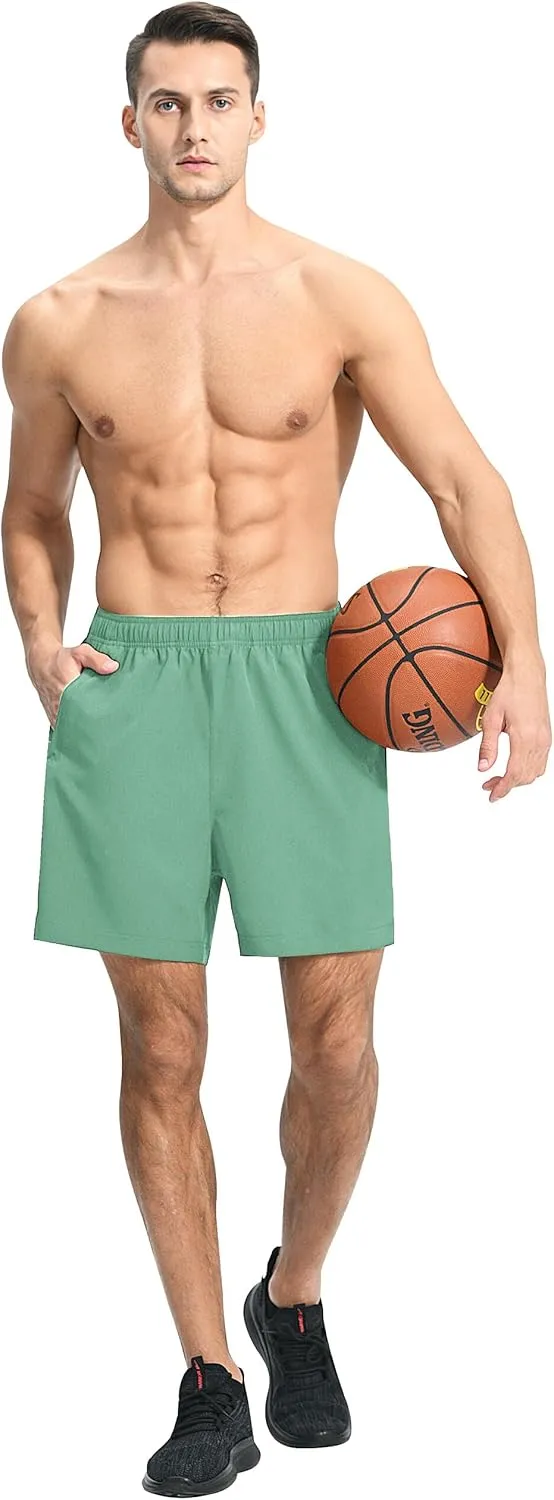 EZRUN Men's Athletic Running Shorts 7 inch Quick Dry Exercise Tennis Shorts Lightweight Workout Gym Shorts