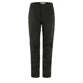 Fjallraven Womens Abisko Hike Zip-Off Trousers Reg Leg Black