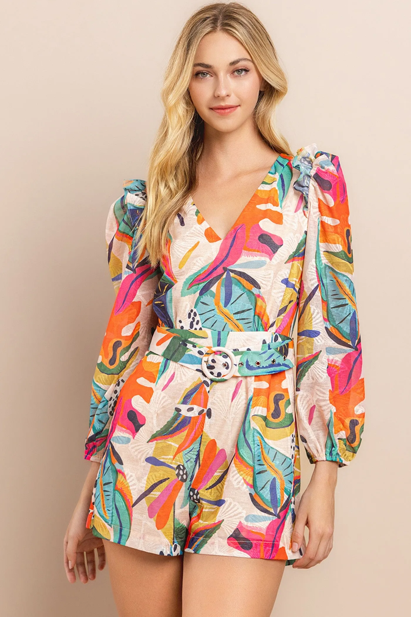 Flirty And Free Printed Romper