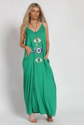 Gucci Green Evil Eyes Maxi Dress