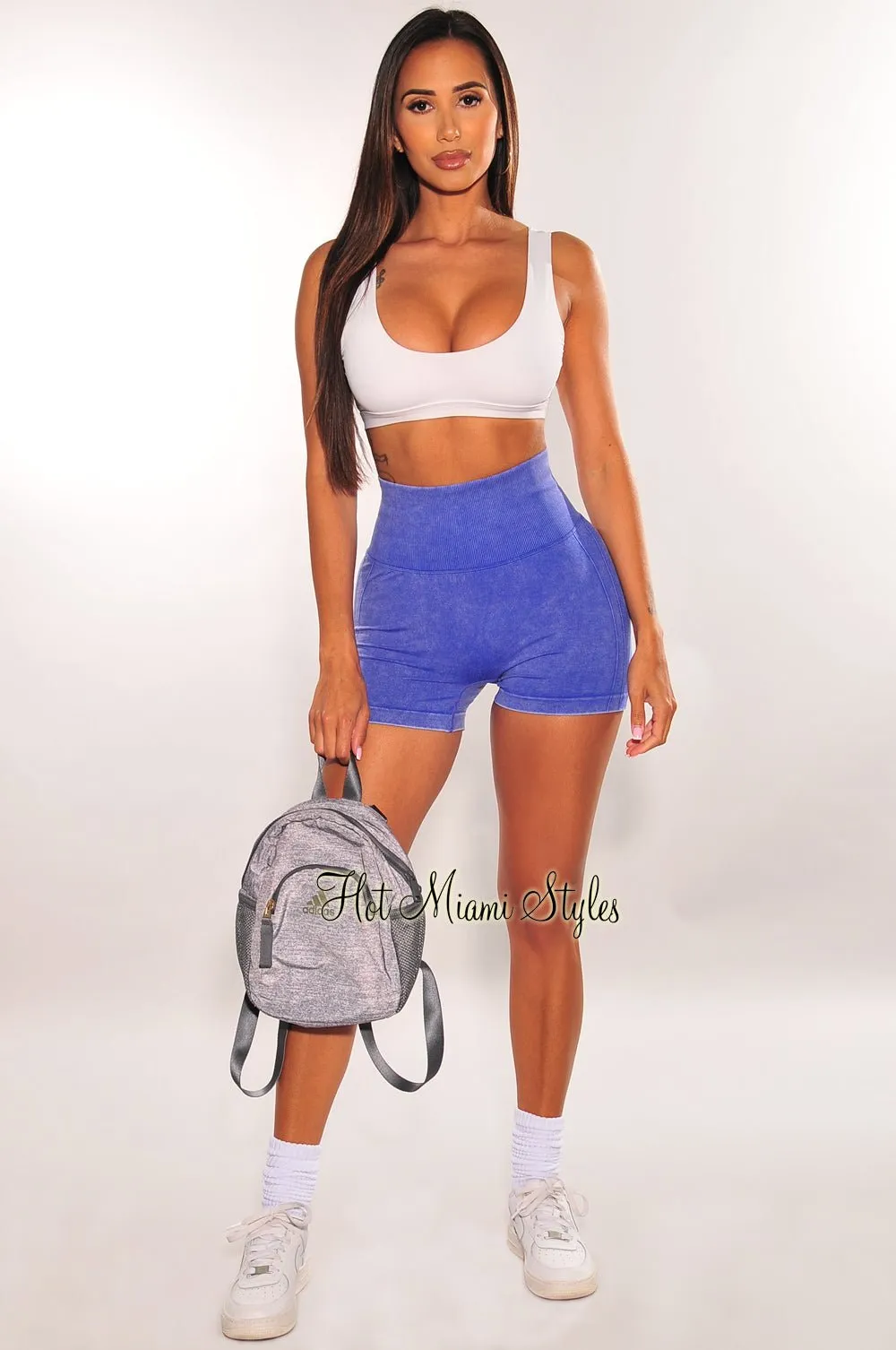 HMS Fit: Purple High Waist Scrunch Butt Shorts