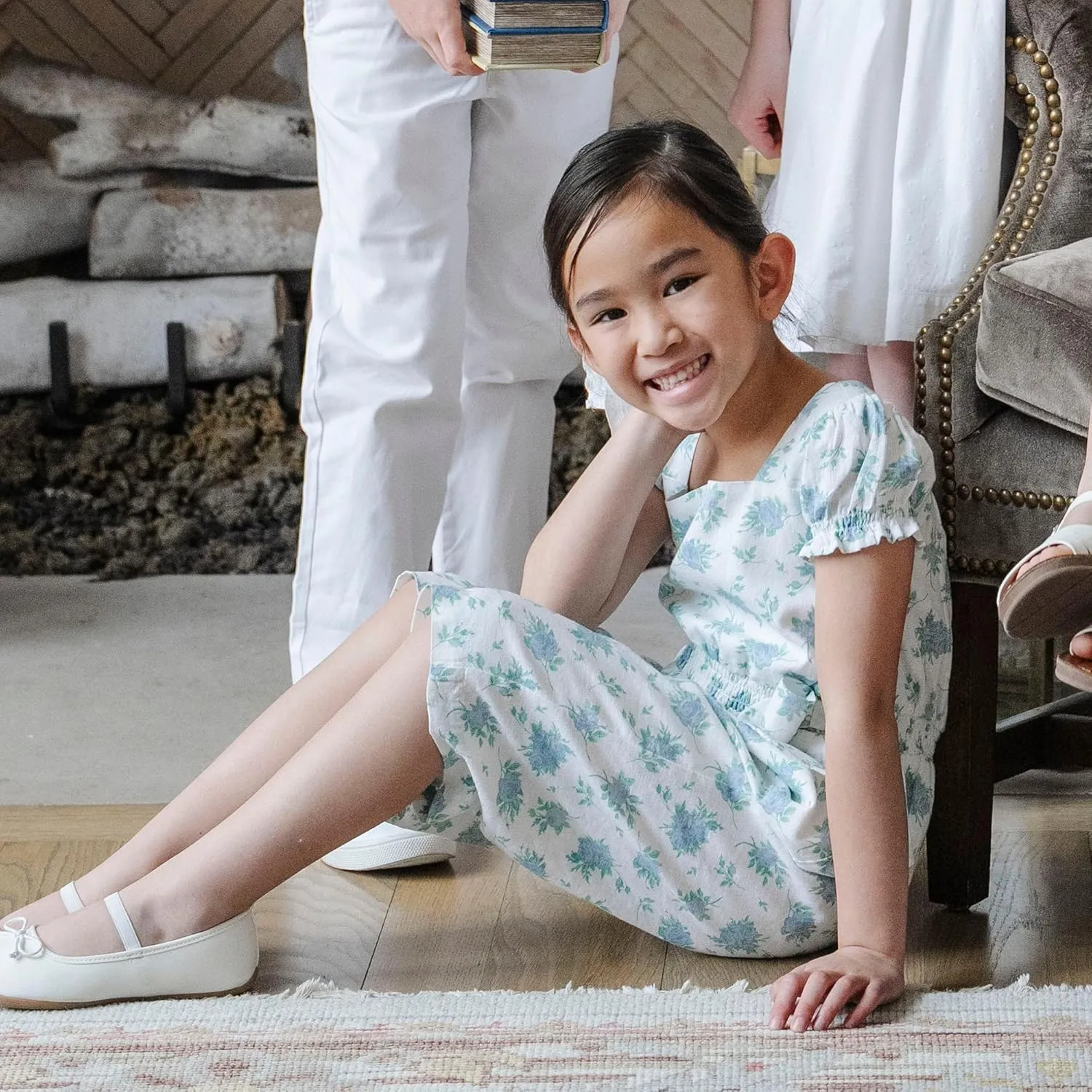 Hope & Henry Girls' Bow Front Wide Leg Jumpsuit