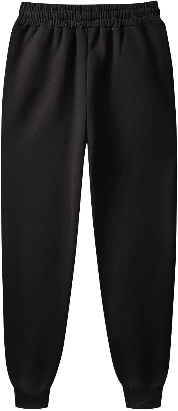 Joggers for Men Baggy Drawstring Waist Fleece Lined Sweatpants with Pockets Plus Size Casual Workout Running Pants