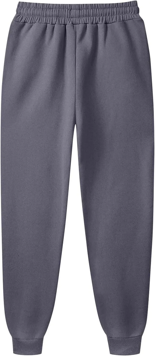 Joggers for Men Baggy Drawstring Waist Fleece Lined Sweatpants with Pockets Plus Size Casual Workout Running Pants