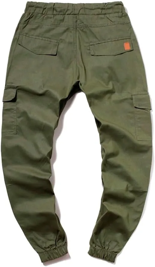 Joggers for Men Work Running Mens Casual Hip Hop Pants Solid Color Track Cuff Workout Pants with Casual Fleece