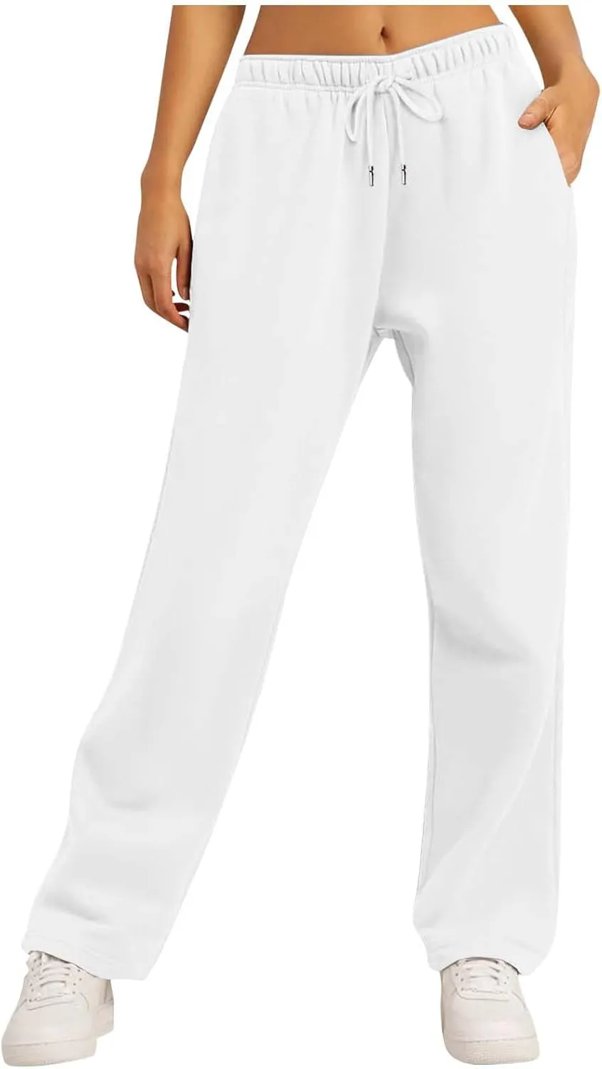 Loose Sweatpants Womens Drawstring Joggers Elastic High Waisted Baggy Sports Pants Workout Yoga Pants with Pocket