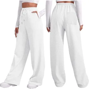 Loose Sweatpants Womens Drawstring Joggers Elastic High Waisted Baggy Sports Pants Workout Yoga Pants with Pocket