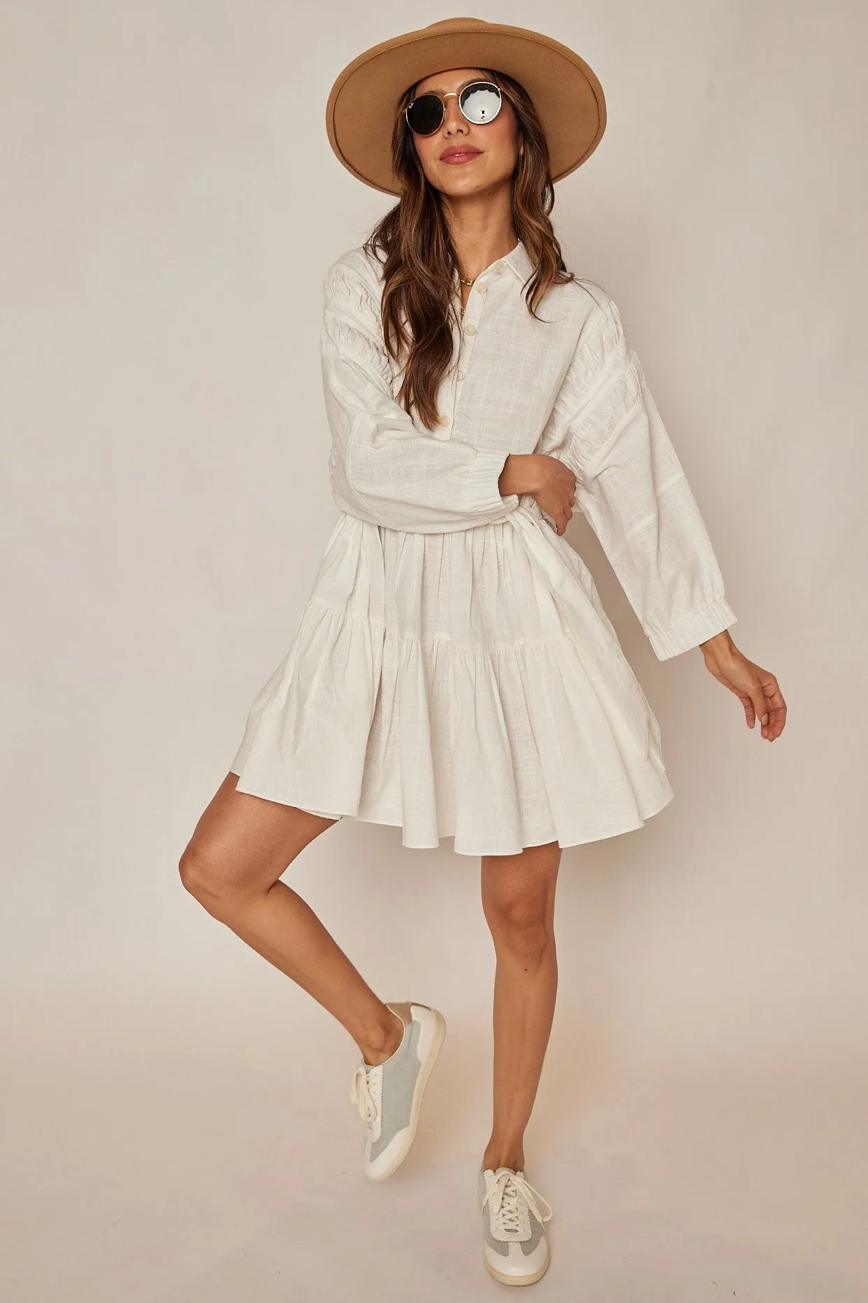 Marilyn Collared Long Sleeve Dress