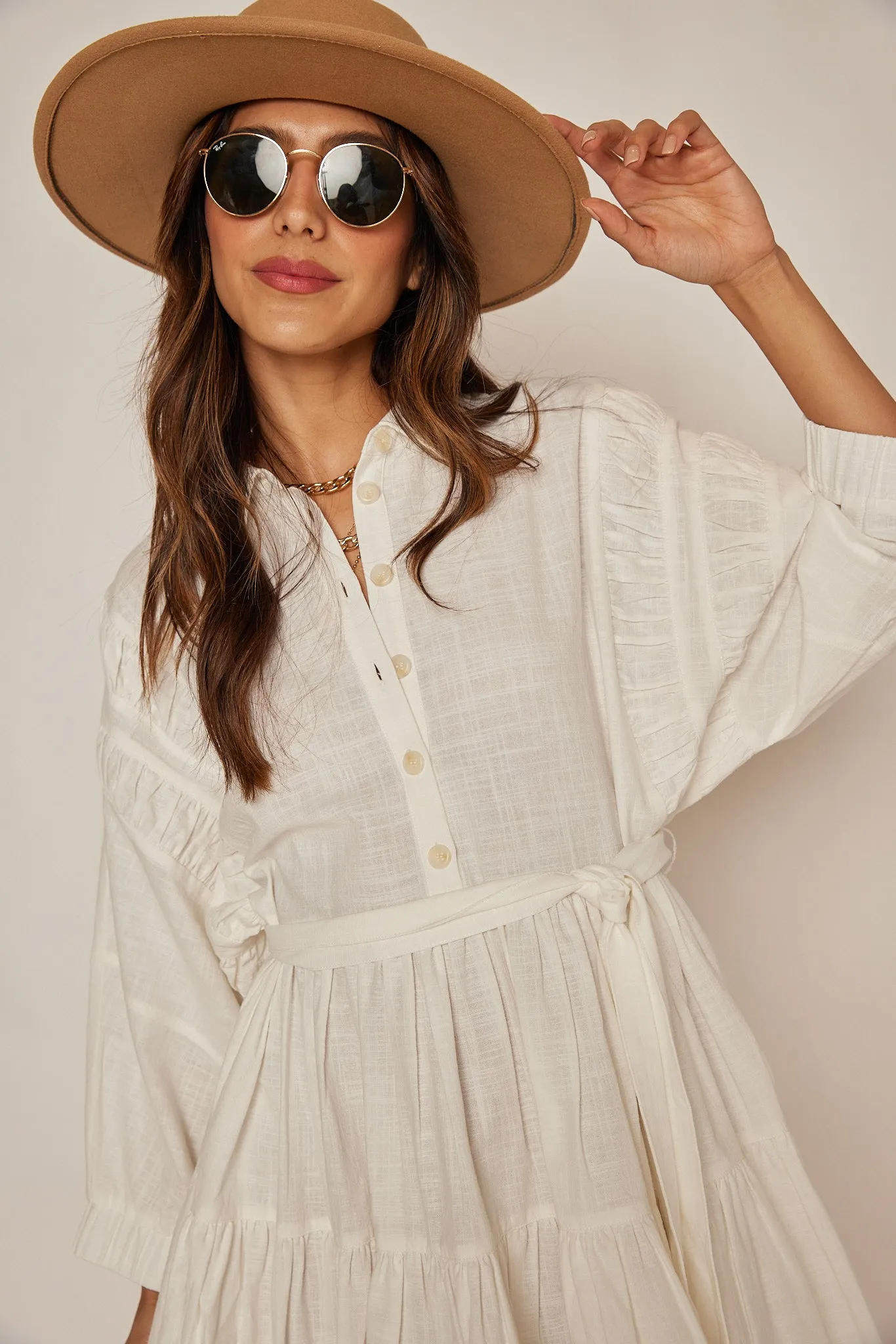 Marilyn Collared Long Sleeve Dress