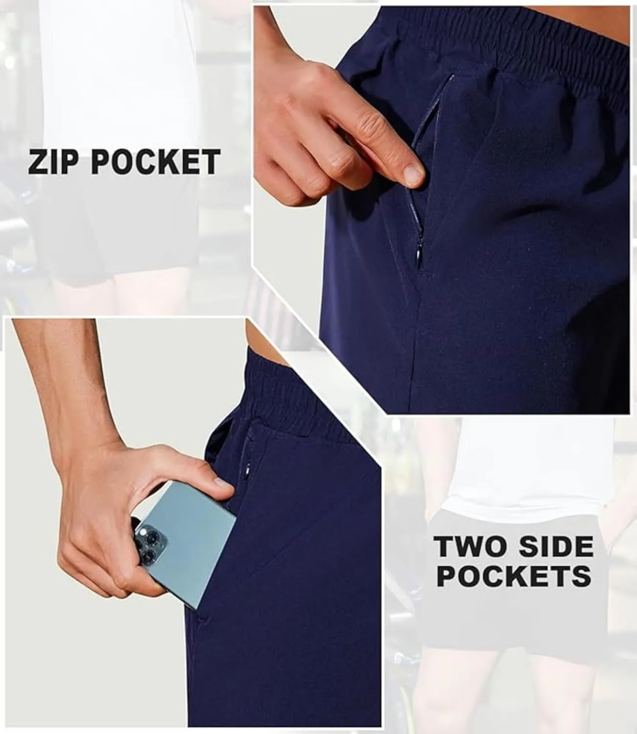Men's Athletic Running Shorts Quick Dry Workout Gym Shorts 5" Lightweight Outdoor Basketball Tennis Hiking Shorts