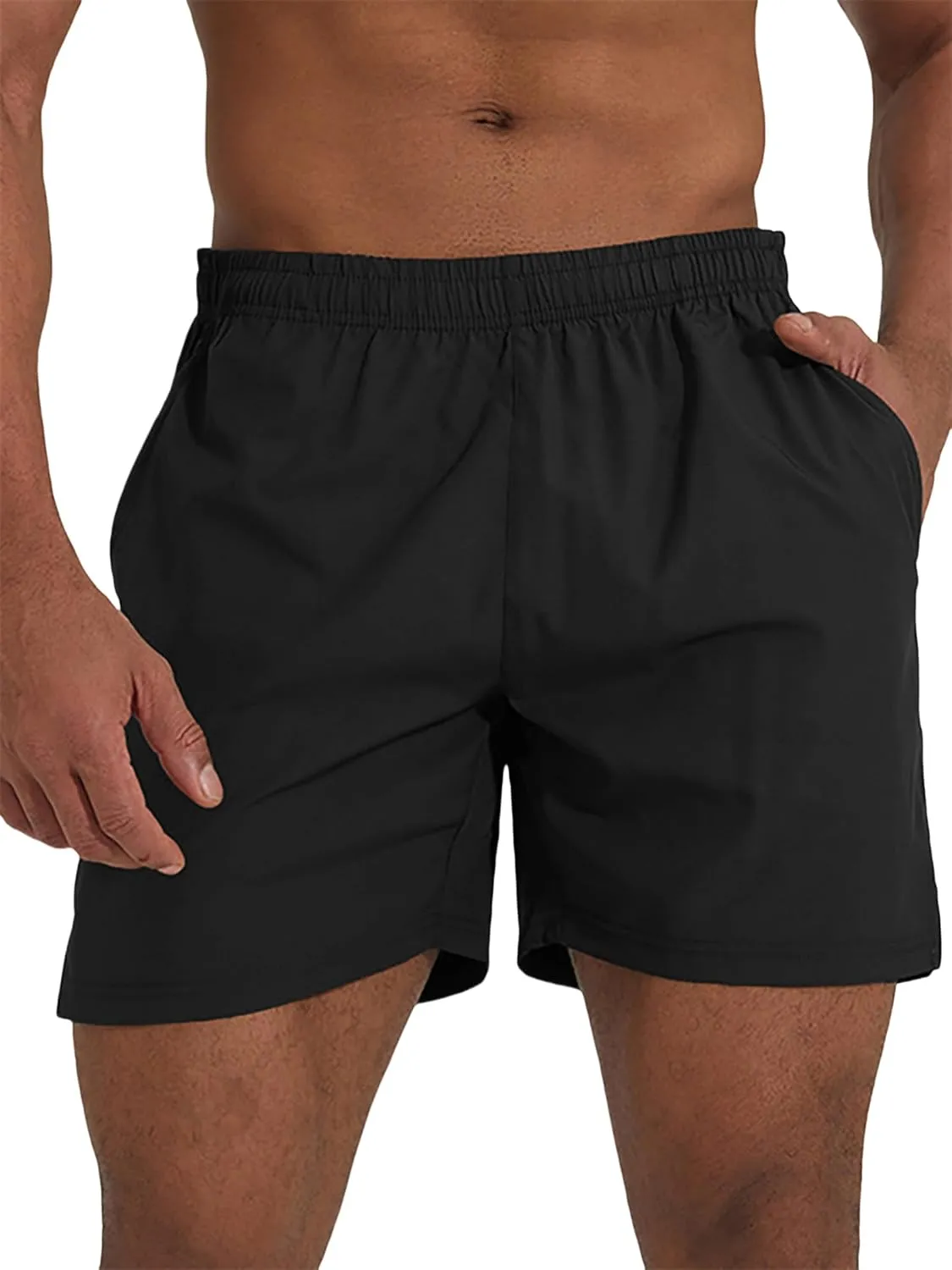 Men's Athletic Running Shorts Quick Dry Workout Gym Shorts 5" Lightweight Outdoor Basketball Tennis Hiking Shorts
