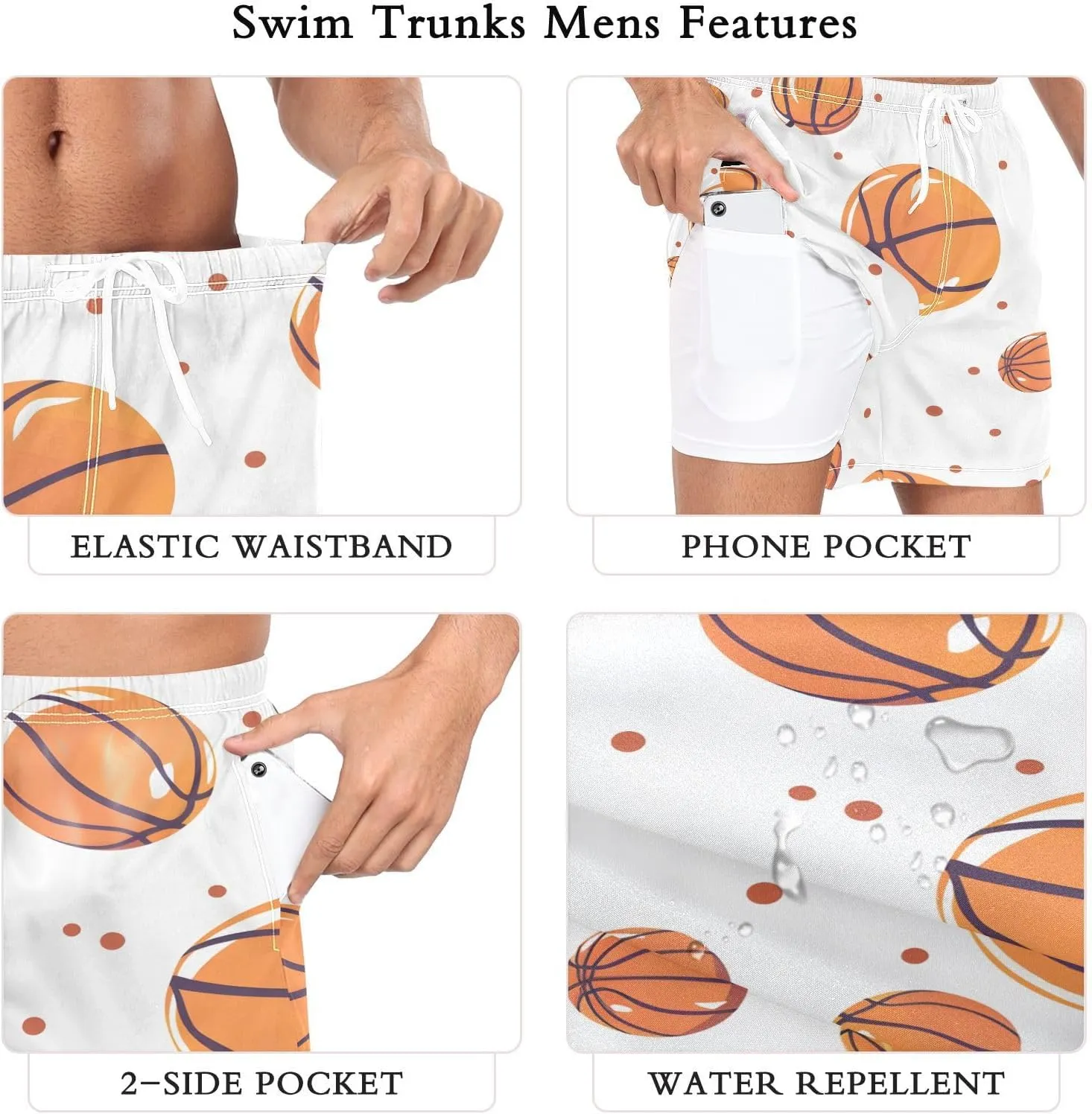Men's Athletic Shorts Lightweight Quick Dry Shorts Running Shorts with Pockets Yellow Basketball for Gym Workout