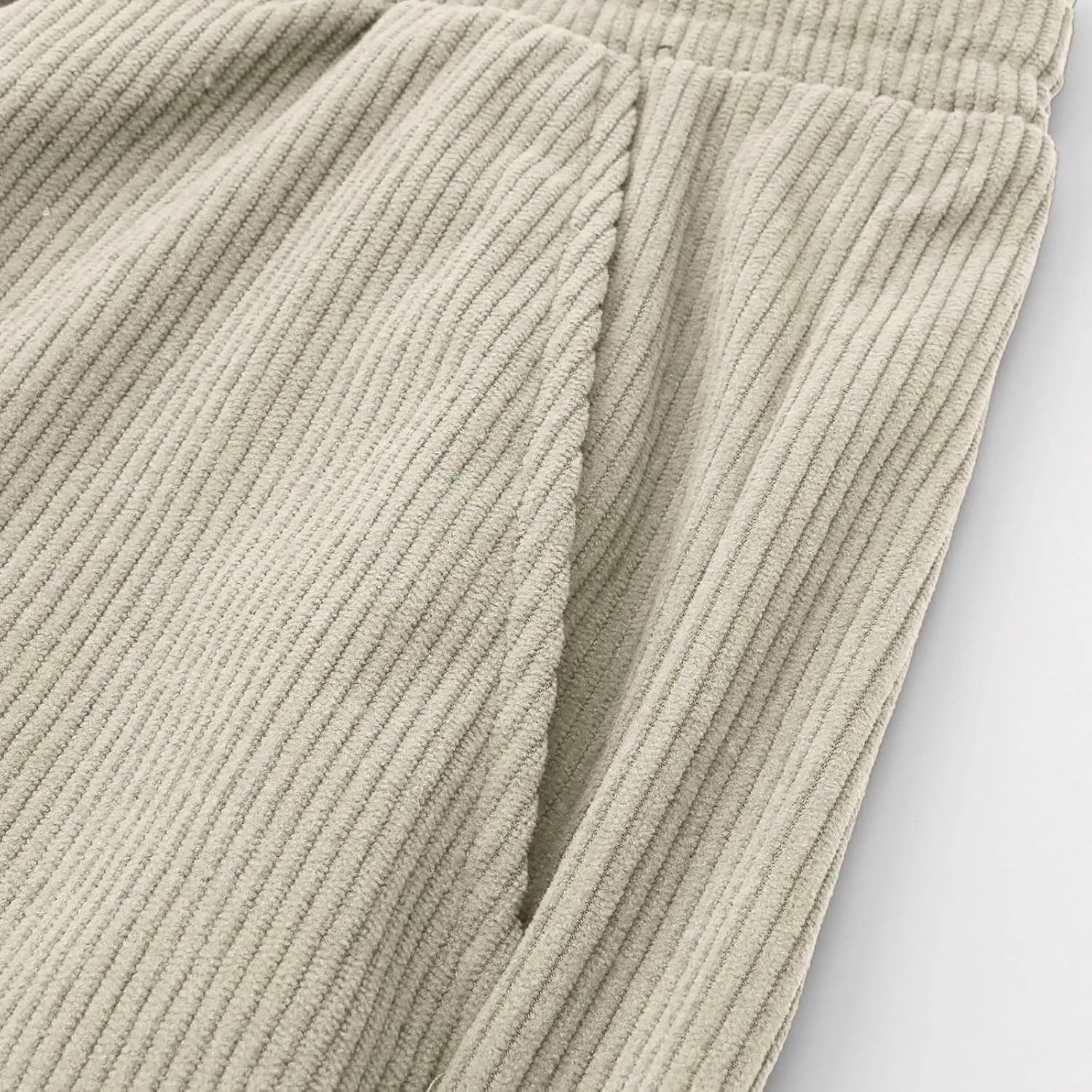Men's Casual Corduroy Pants Elastic Waist Drawstring Harem Pants Fashion Loose Casual Long Trousers with Pockets
