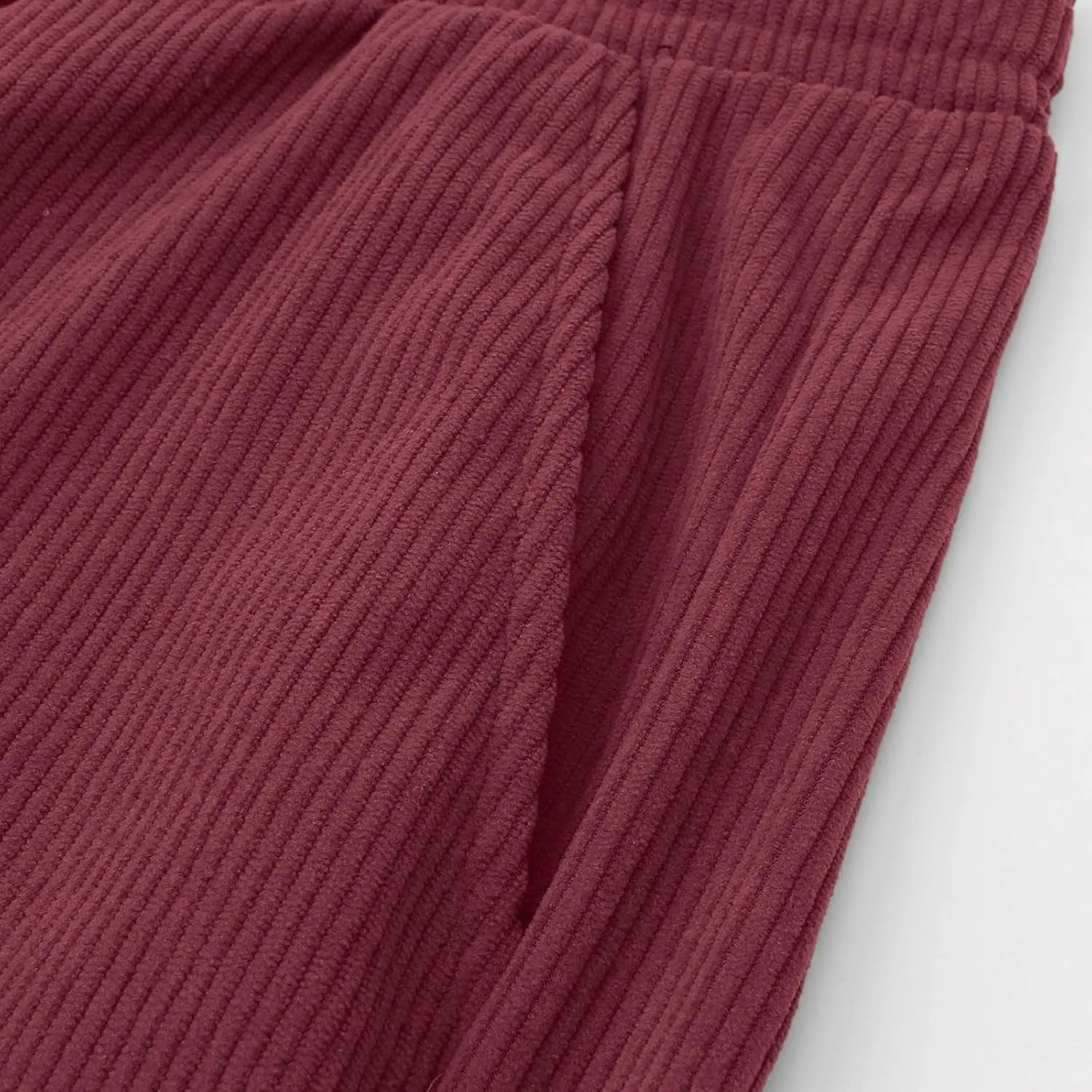 Men's Casual Corduroy Pants Elastic Waist Drawstring Harem Pants Fashion Loose Casual Long Trousers with Pockets