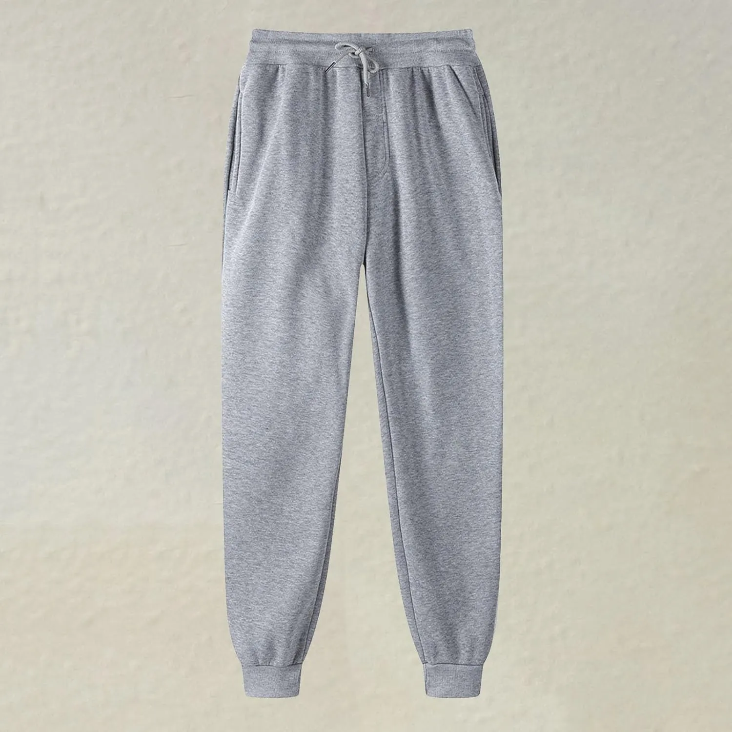 Mens Casual Joggers Pants Cotton Drawstring Cargo Pants Fashion Baggy Athletic Jogging Solid Sweatpants with Pocket