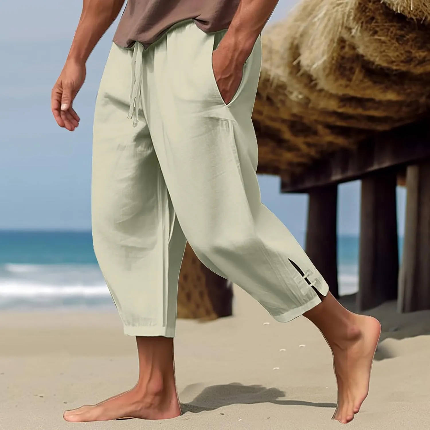 Men's Casual Pants Elastic Waist Joggers Running Workout Gym Joggers Golf Pants Leisure and Daily Wear Trousers
