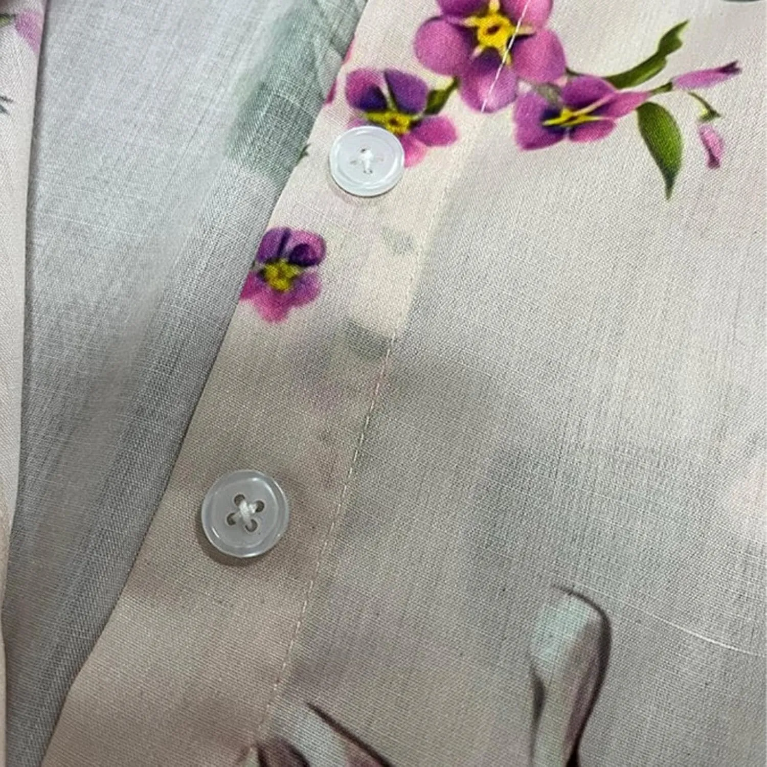 Midi Dresses for Women Button Down Floral Print Cotton Casual Dress with Belt Half Sleeve Empire Waist Summer Dress