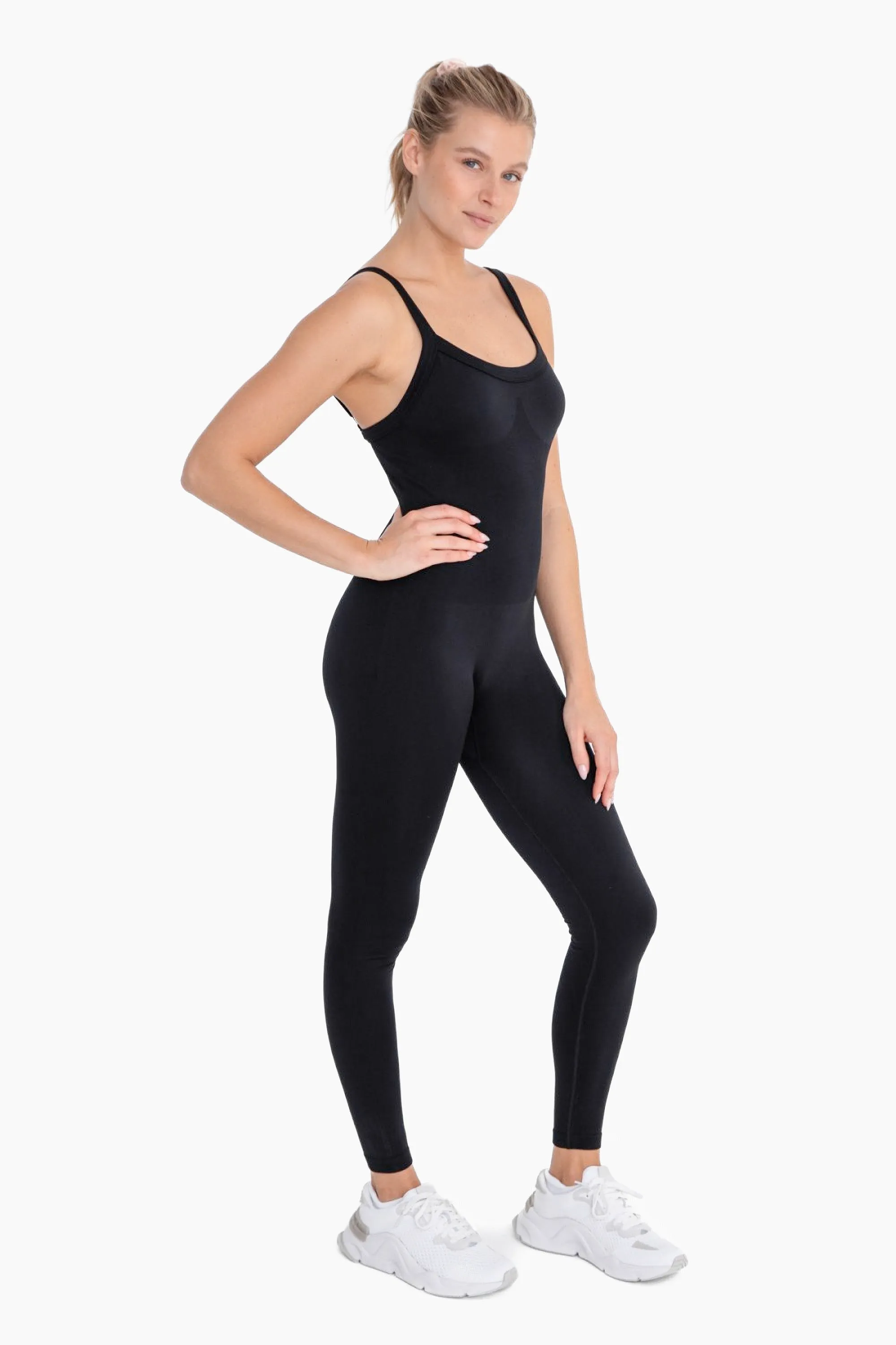 Mono B Full Length Seamless Micro-Ribbed Jumpsuit