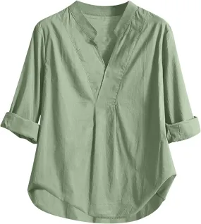 Oversized Shirts for Women Casual Slanted Button Vneck Short Sleeve Tshirt Thin Lightweight Breathable Summer Outfits