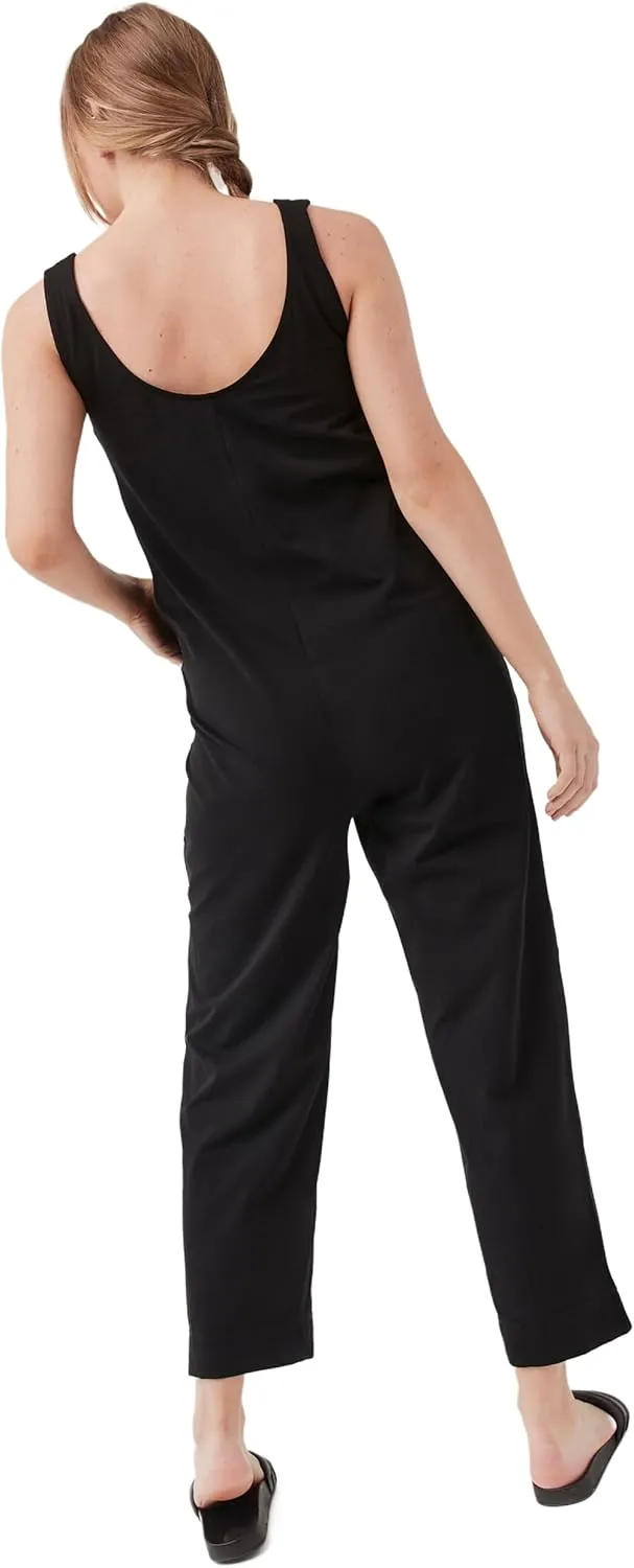 Pact Women's Organic Cotton Maternity Jumpsuit, Sleeveless, Hidden Snaps, Ankle Length