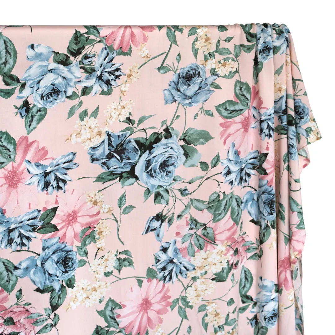 Pastel Roses Rayon Voile - Pale Pink