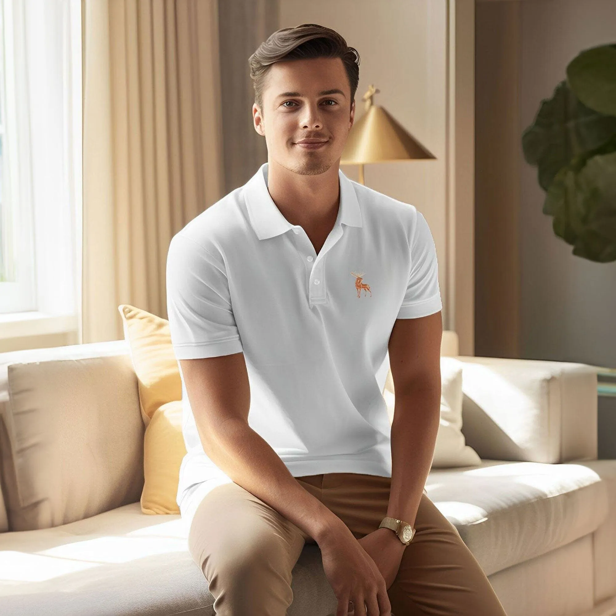 Polo Republica Men's Moose Embroidered Polo Shirt