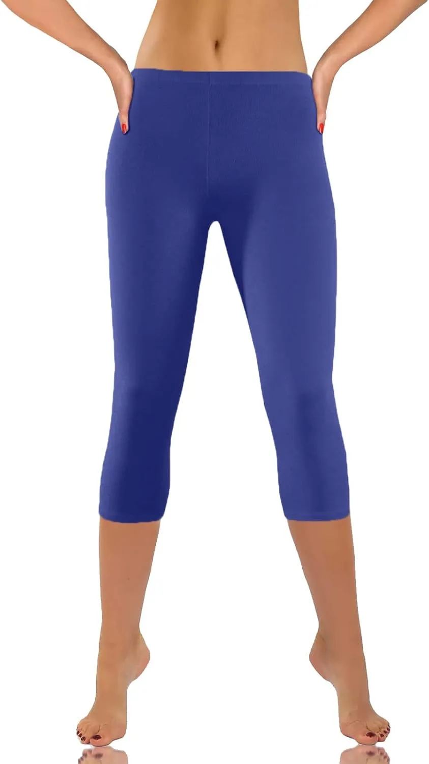 Ruziyoog Womens Capri Leggings High Waist Stretchable Yoga Pants Tummy Control Workout Leggings Compression Capris Pants