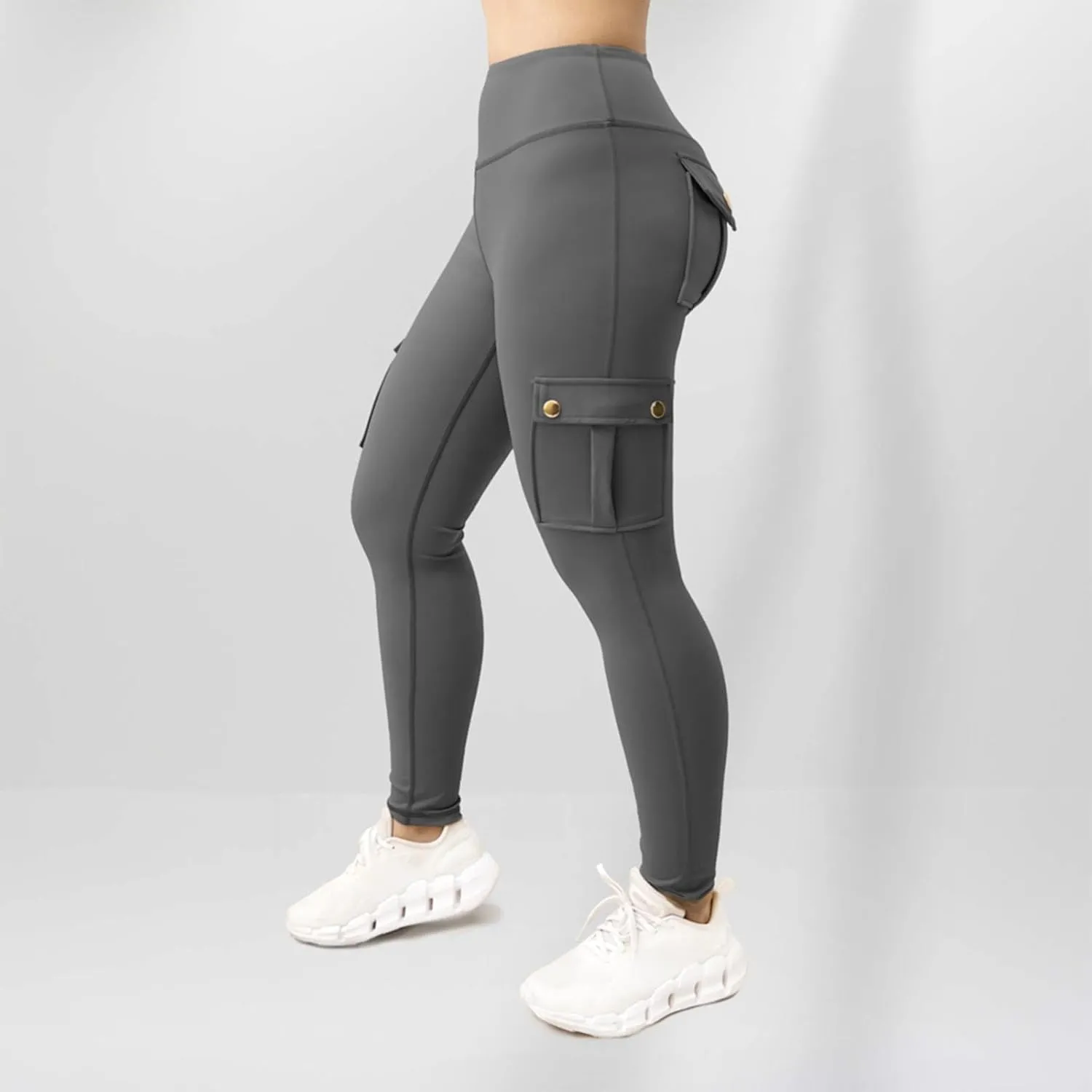 Ruziyoog Womens High-Waisted Leggings with Pockets Stretchy Compression Yoga Pants Workout Athletic Sports Tights