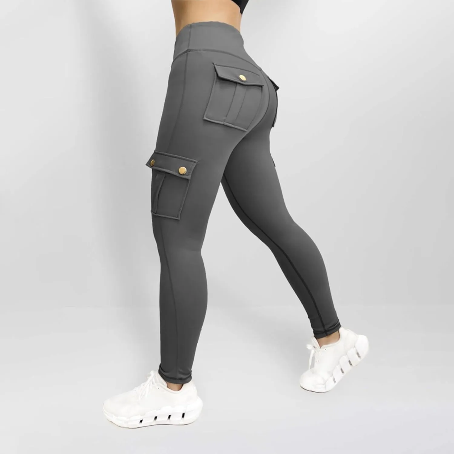 Ruziyoog Womens High-Waisted Leggings with Pockets Stretchy Compression Yoga Pants Workout Athletic Sports Tights