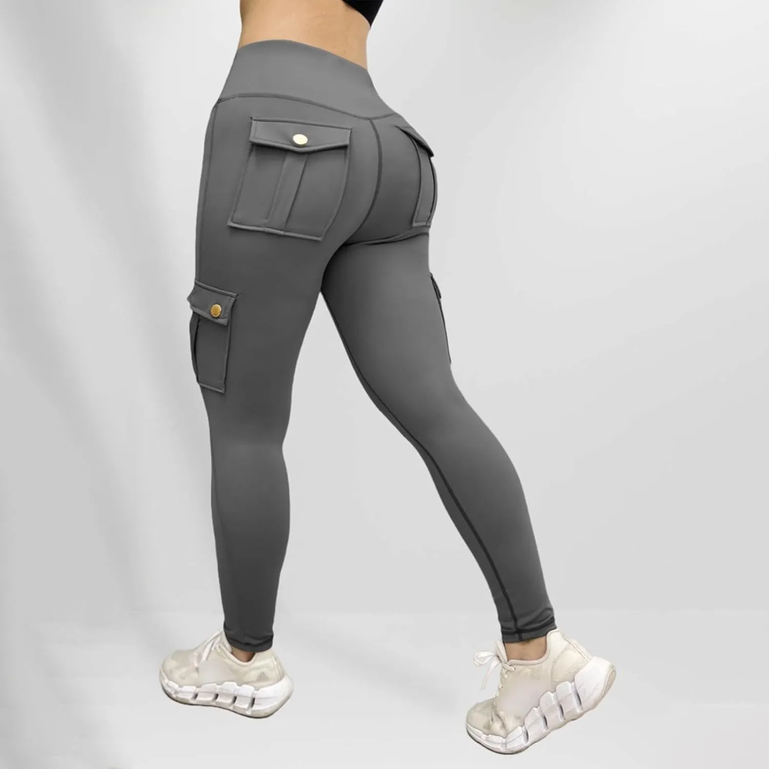 Ruziyoog Womens High-Waisted Leggings with Pockets Stretchy Compression Yoga Pants Workout Athletic Sports Tights