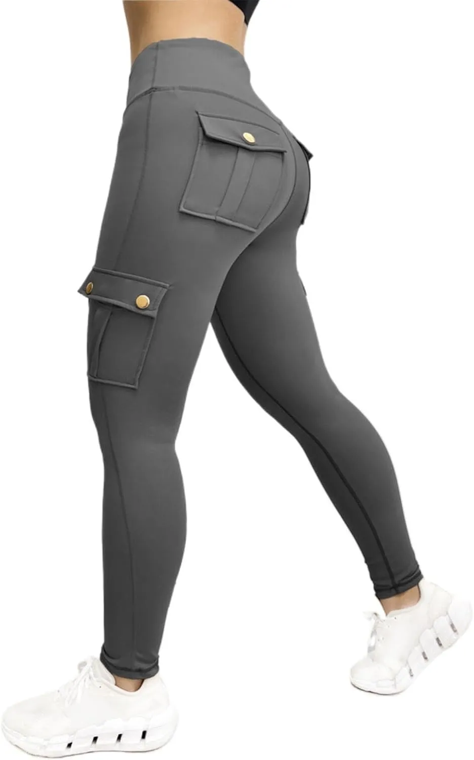 Ruziyoog Womens High-Waisted Leggings with Pockets Stretchy Compression Yoga Pants Workout Athletic Sports Tights