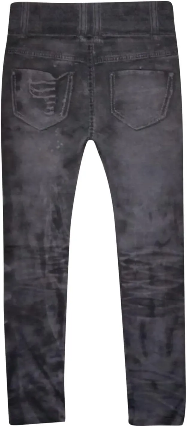 Sexy Denim-Like Print Leggings for Women Fake Jeans High Waisted Tights Stretchy Jeggings Compression Pants