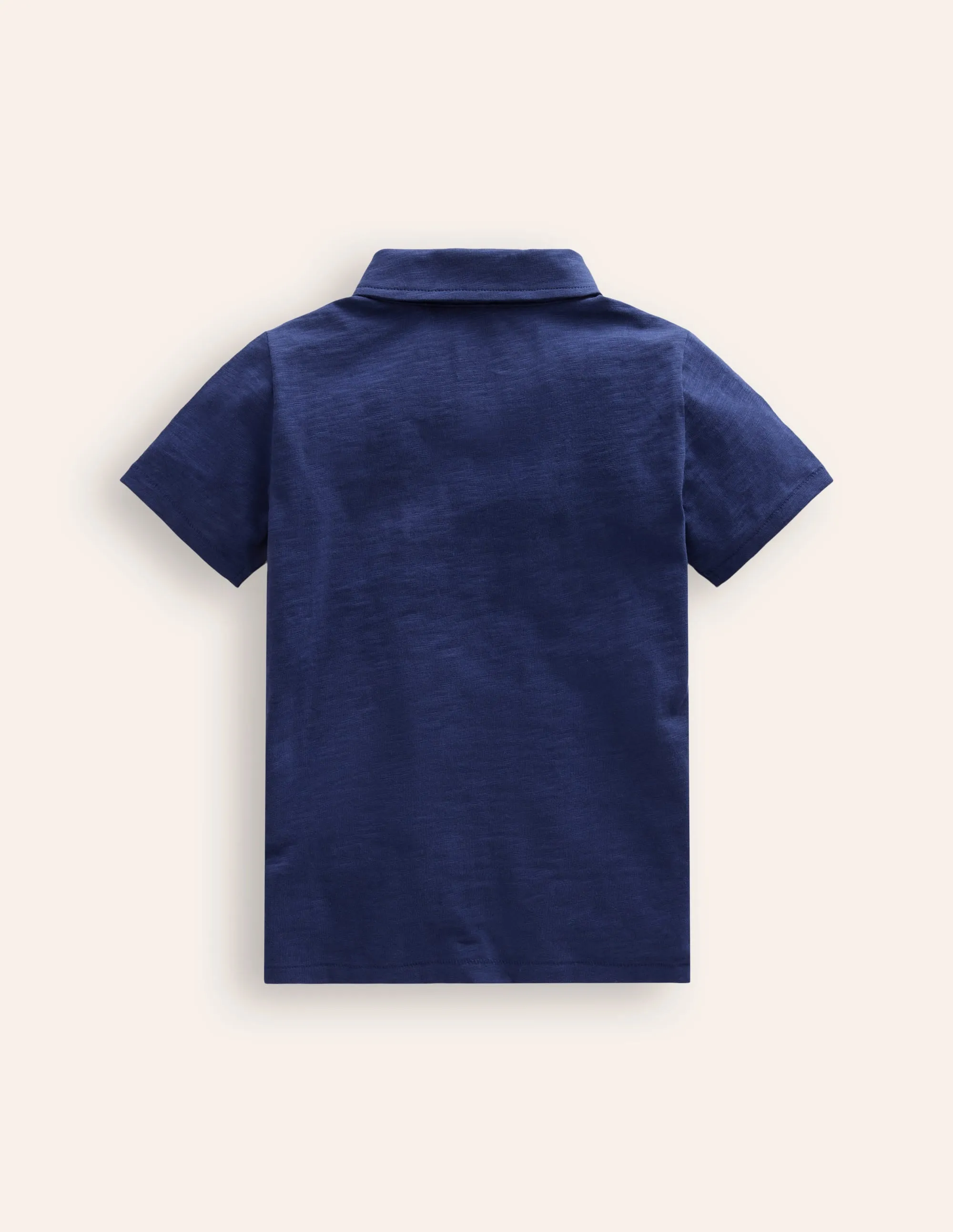 Slub Polo Shirt-College Navy