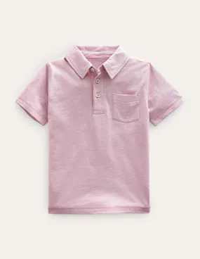 Slub Polo Shirt-Pink
